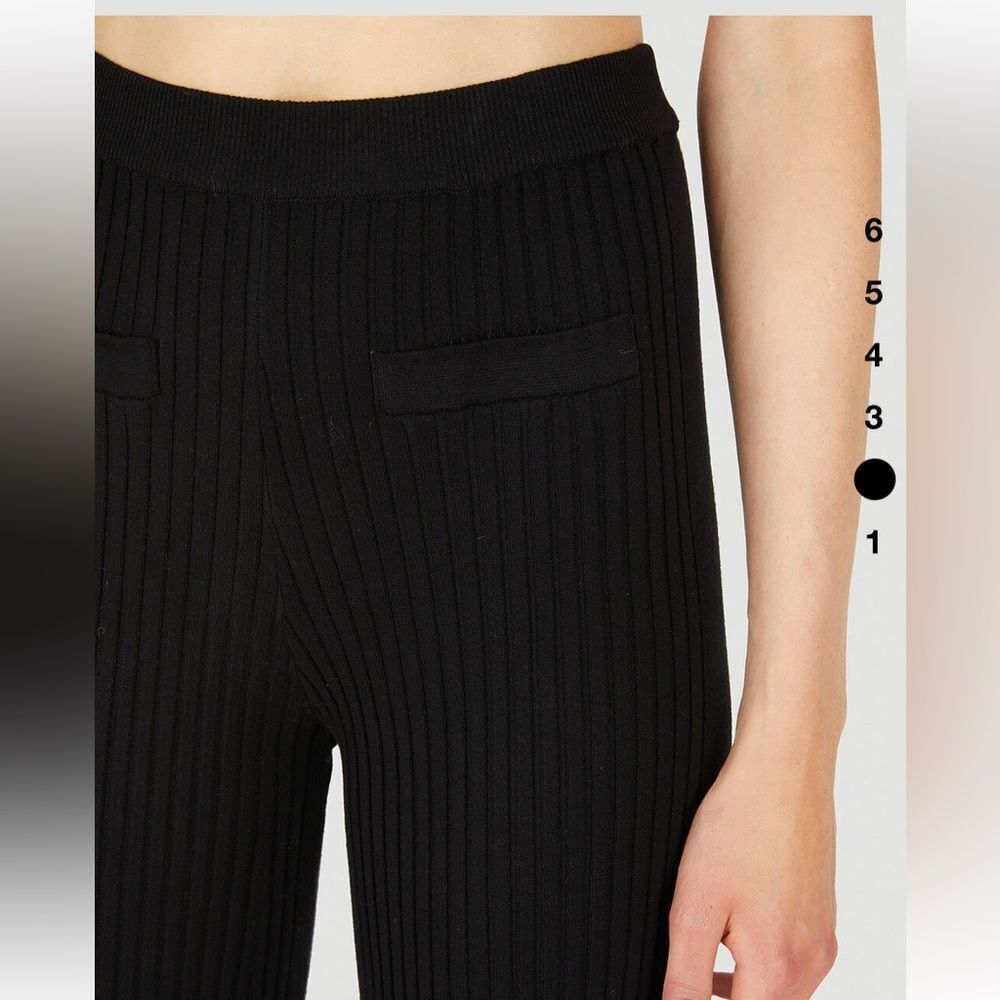 Paco Rabanne Ribbed Knit Flared Trousers in black - Picture 4 of 16